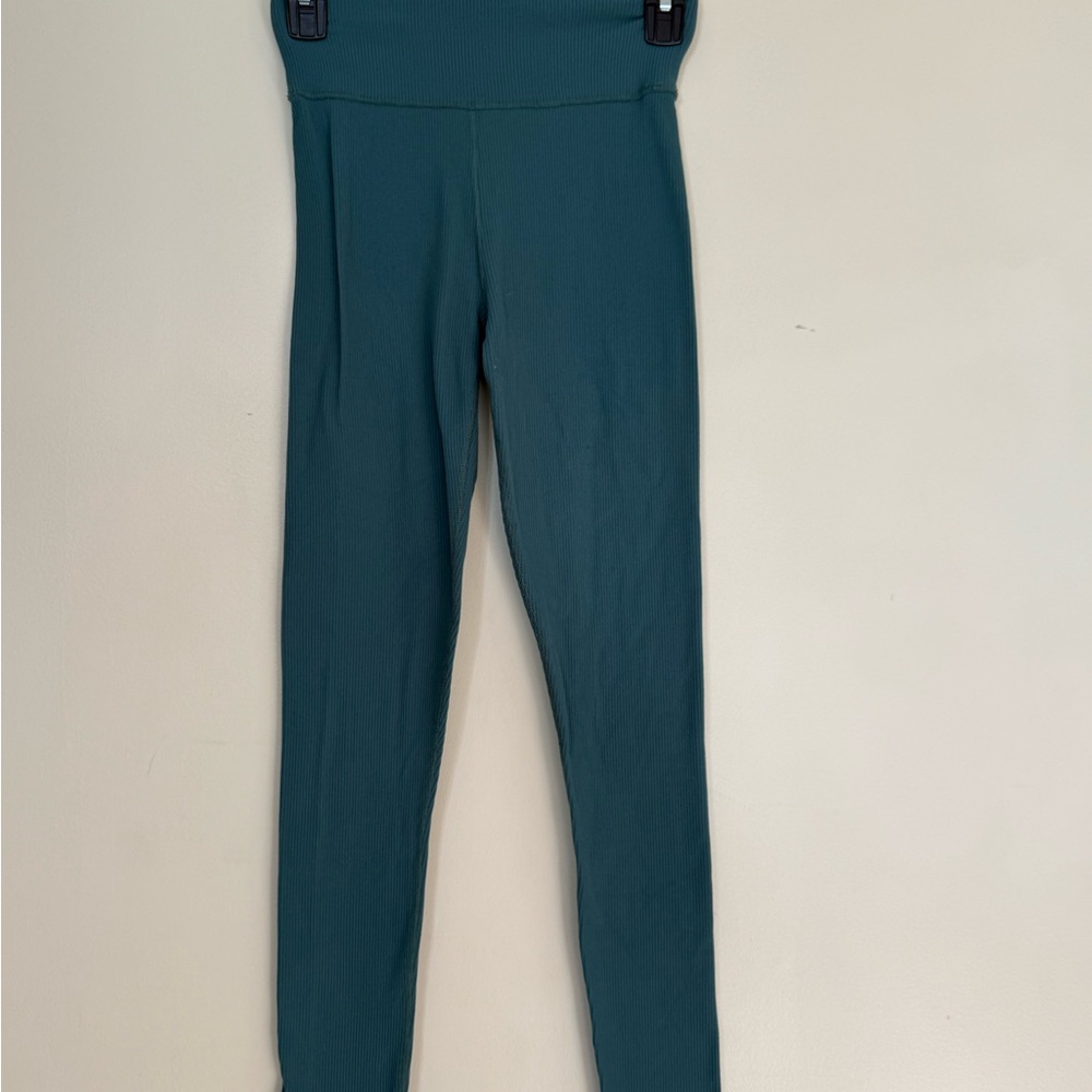 Abercrombie & Fitch Ribbed Teal Leggings